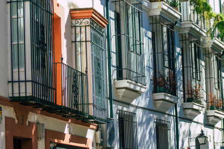 Seville Spain September 18, 2021 Building located in the city of Seville, emblematic city and capital of the region of Andalusia, in the south of Spainのeditorial素材