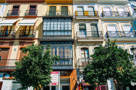 Seville Spain September 18, 2021 Building located in the city of Seville, emblematic city and capital of the region of Andalusia, in the south of Spainのeditorial素材