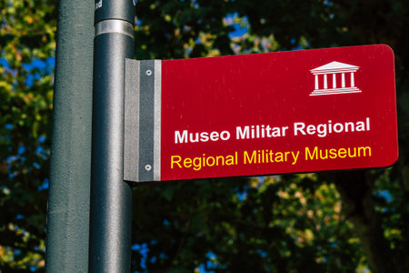Seville Spain September 15, 2021 Street sign or road sign, erected at the side of or above roads to provide information to road user in the downtown area of Sevilleのeditorial素材