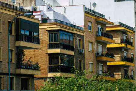 Seville Spain September 15, 2021 Building located in the city of Seville, emblematic city and capital of the region of Andalusia, in the south of Spainのeditorial素材