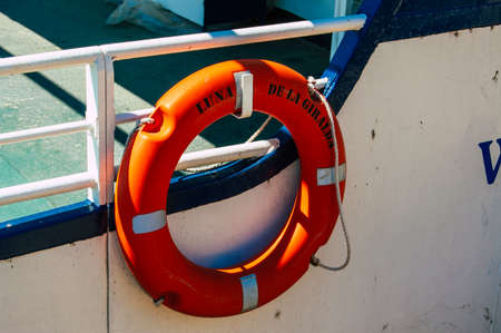 Seville Spain September 18, 2021 Tourist boats on the Guadalquivir River that crosses Seville, an emblematic city and the capital of the region of Andalusia, in the south of Spainのeditorial素材