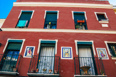 Seville Spain September 18, 2021 Building located in the city of Seville, emblematic city and capital of the region of Andalusia, in the south of Spainのeditorial素材