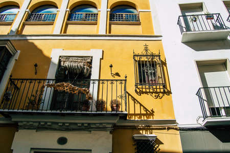 Seville Spain September 18, 2021 Building located in the city of Seville, emblematic city and capital of the region of Andalusia, in the south of Spainのeditorial素材