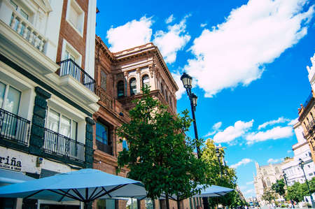 Seville Spain September 18, 2021 Building located in the city of Seville, emblematic city and capital of the region of Andalusia, in the south of Spainのeditorial素材