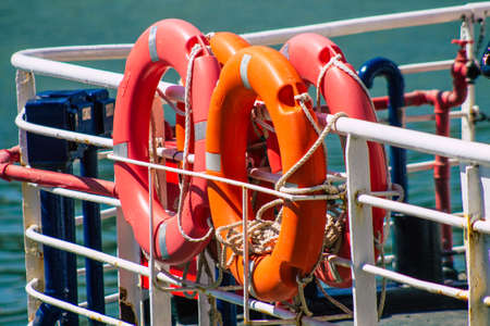 Seville Spain September 18, 2021 Tourist boats on the Guadalquivir River that crosses Seville, an emblematic city and the capital of the region of Andalusia, in the south of Spainのeditorial素材