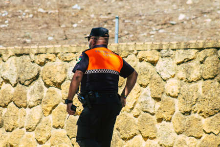 Carmona Spain September 26, 2021 Focus of local police patrolling at a religious ceremony in the streets of Carmona during the coronavirus outbreak hitting Spainのeditorial素材