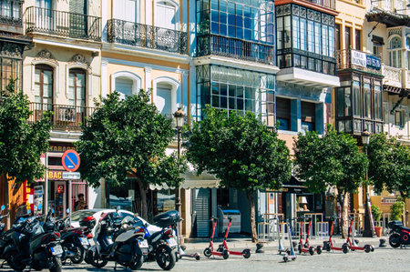 Seville Spain September 18, 2021 Building located in the city of Seville, emblematic city and capital of the region of Andalusia, in the south of Spainのeditorial素材