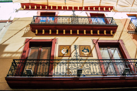 Seville Spain September 18, 2021 Building located in the city of Seville, emblematic city and capital of the region of Andalusia, in the south of Spainのeditorial素材