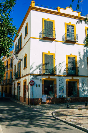 Seville Spain September 18, 2021 Building located in the city of Seville, emblematic city and capital of the region of Andalusia, in the south of Spainのeditorial素材