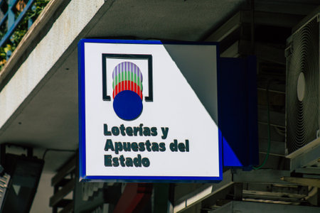 Seville Spain September 18, 2021 Commercial sign front a business located in Seville, an emblematic...