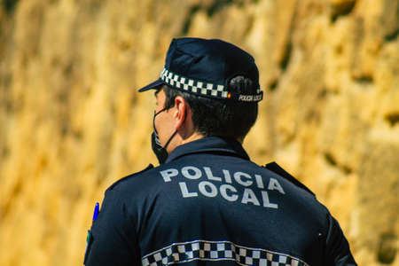 Carmona Spain September 26, 2021 Focus of local police patrolling at a religious ceremony in the streets of Carmona during the coronavirus outbreak hitting Spainのeditorial素材