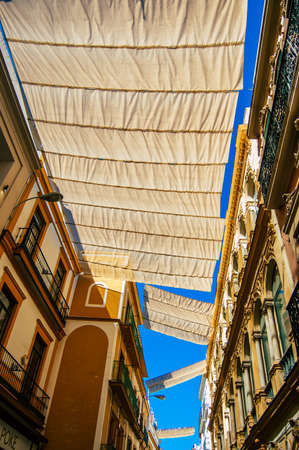 Seville Spain September 18, 2021 Building located in the city of Seville, emblematic city and capital of the region of Andalusia, in the south of Spainのeditorial素材