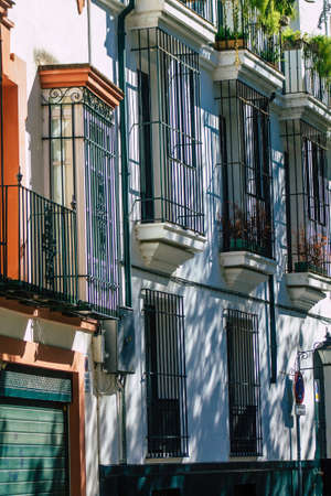 Seville Spain September 18, 2021 Building located in the city of Seville, emblematic city and capital of the region of Andalusia, in the south of Spainのeditorial素材