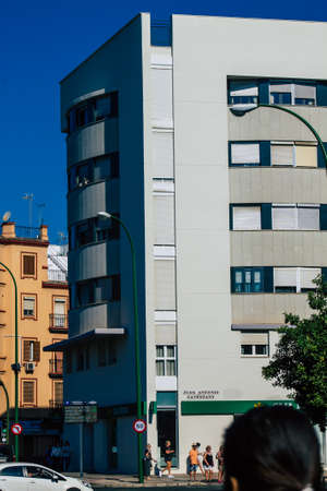 Seville Spain September 22, 2021 Building located in the city of Seville, emblematic city and capital of the region of Andalusia, in the south of Spainのeditorial素材