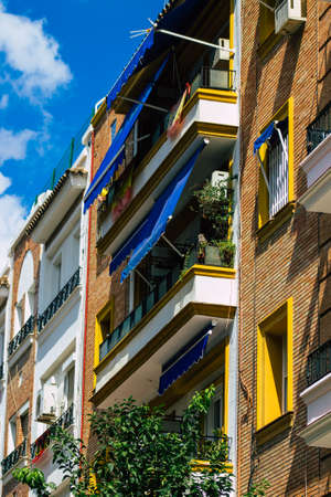 Seville Spain September 22, 2021 Building located in the city of Seville, emblematic city and capital of the region of Andalusia, in the south of Spainのeditorial素材