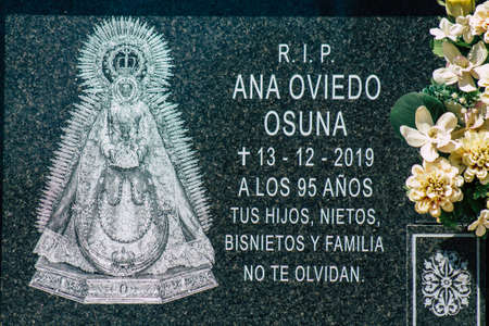 Seville Spain September 21, 2021 Typical graves in a Christian cemetery of the municipality of...