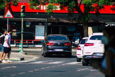 Seville Spain September 28, 2021 Traffic jam in the streets of Seville, an emblematic city and the...