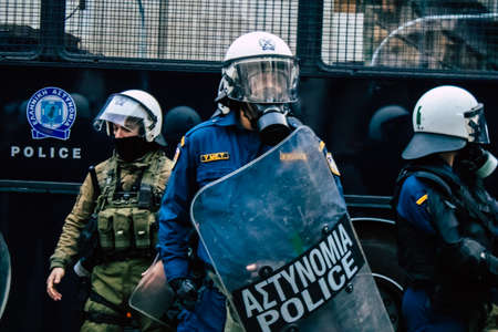 Commemoration of the student uprising of November 17, 1973 against the military junta in the streets of Athensのeditorial素材