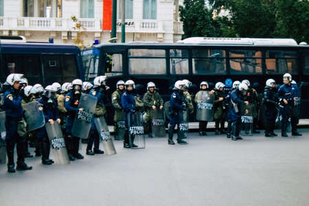 Commemoration of the student uprising of November 17, 1973 against the military junta in the streets of Athensのeditorial素材