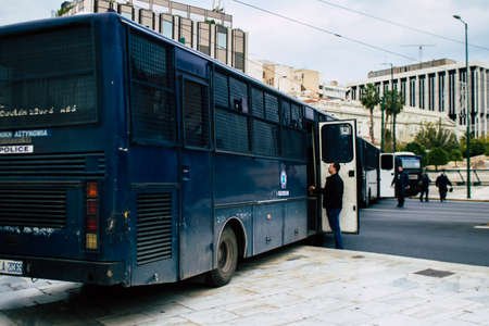 Commemoration of the student uprising of November 17, 1973 against the military junta in the streets of Athensのeditorial素材