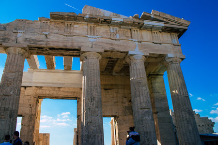 Athens, Greece - November 22, 2021 The Acropolis is an ancient citadel located above the city of Athens and contains the remains of several ancient buildings of great architectural significanceのeditorial素材