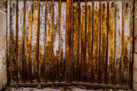 Limassol, Cyprus - December 03, 2021 Detailed close-up of an old door totally damaged by the weather...