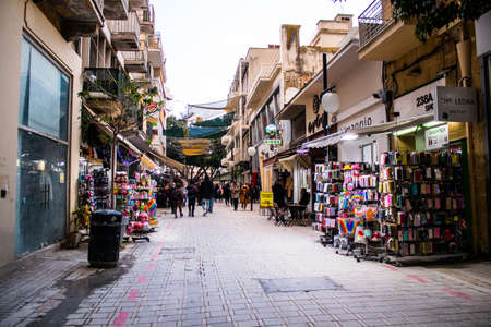 Nicosia, Cyprus - December 24, 2021 Cityscape in the heart of the city of Nicosia, european part on the island of Cyprus, the architecture of the buildings and the streets of the capital old cityのeditorial素材