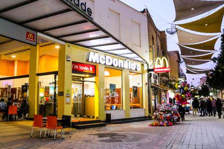 Nicosia, Cyprus - December 24, 2021 Cityscape in the heart of the city of Nicosia, european part on the island of Cyprus, the architecture of the buildings and the streets of the capital old cityのeditorial素材