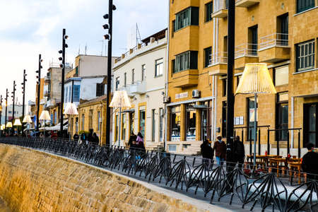 Nicosia, Cyprus - December 24, 2021 Cityscape in the heart of the city of Nicosia, european part on...