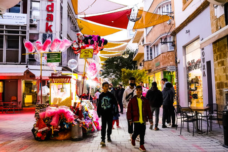 Nicosia, Cyprus - December 24, 2021 Cityscape in the heart of the city of Nicosia, european part on...