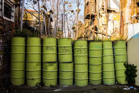 Nicosia, Cyprus - January 01, 2022 Cyprus-Turkish buffer zone controlled by the United Nations...