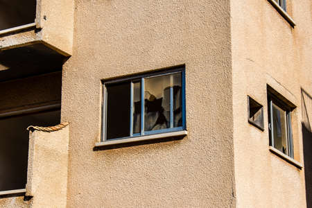 Varosha, Northern Cyprus - January 06, 2022 Cityscape of Varosha, a seaside resort built in 1972, which became a ghost town abandoned by its inhabitants after the Turkish military intervention in 1974のeditorial素材