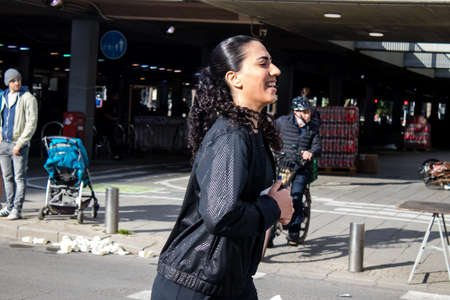 Tel Aviv, Israel - February 25, 2022 Runners in the street of Tel Aviv at the Samsung Marathon which takes place on February 25 after a year-long hiatus following the coronavirus outbreak in Israelのeditorial素材