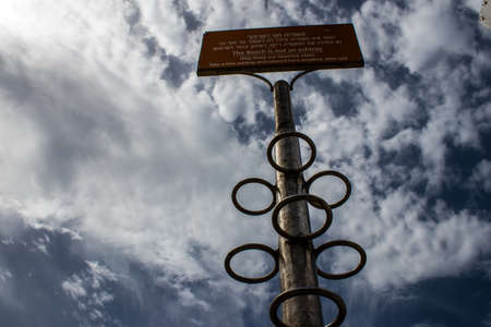 Tel Aviv, Israel - March 06, 2022 Safety and sports facilities on the main beach of Tel Aviv in Israel, the white sand beaches receive visitors from all over Israel, but also from all over the worldのeditorial素材