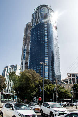 Tel Aviv, Israel - April 11, 2022 Cityscape of the city center of the metropolitan area of Tel Aviv,...