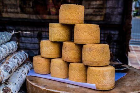 Reims, France - May 28, 2022 Artisan stall selling their wares at the medieval market during the...