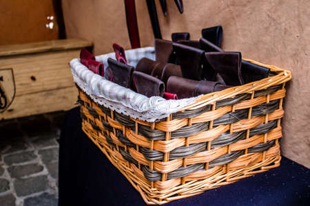 Reims, France - May 28, 2022 Artisan stall selling their wares at the medieval market during the Johanniques festivities, back after a two year hiatus following coronavirus outbreakのeditorial素材