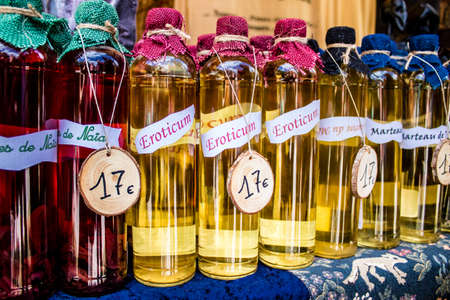 Reims, France - May 28, 2022 Artisan stall selling their wares at the medieval market during the Johanniques festivities, back after a two year hiatus following coronavirus outbreakのeditorial素材