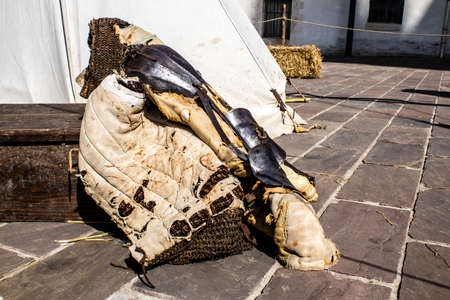 Reims, France - May 28, 2022 Street show and historical reconstruction which transports visitors to the heart of the Middle Ages during the Johanniques festivities which take place in the city of Reimsのeditorial素材