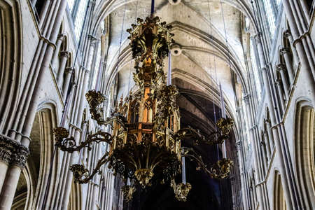 Reims, France - May 25, 2022 Notre Dame Cathedral of Reims, monument in a city of the Grand Est region of France and one of the oldest in Europeのeditorial素材