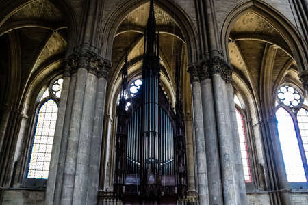 Reims, France - May 25, 2022 Notre Dame Cathedral of Reims, monument in a city of the Grand Est region of France and one of the oldest in Europeのeditorial素材