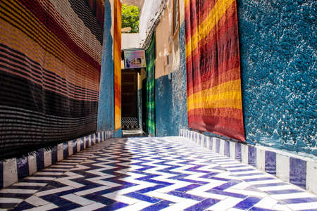 Fez, Morocco - June 15, 2022 Fortified Medina of Fez El Bali, medieval Marinid quarter, streets and architecture of Fez, the city has a narrow winding Arabic layout typical of oriental citiesのeditorial素材