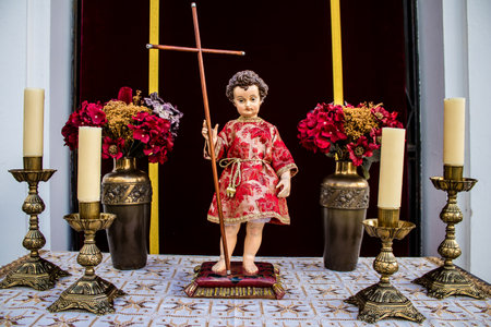 Carmona, Spain - June 19, 2022 Corpus Christi de Carmona, religious procession through the streets...