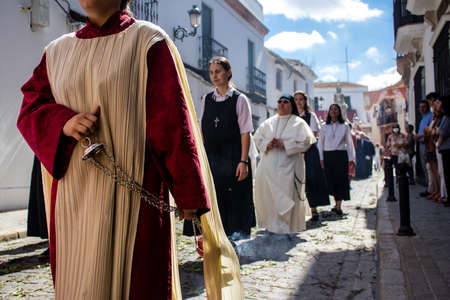 Carmona, Spain - June 19, 2022 Corpus Christi of Carmona, religious procession through the streets...