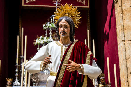 Carmona, Spain - June 19, 2022 Corpus Christi of Carmona, religious procession through the streets...