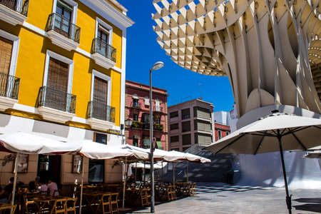 Seville, Spain - July 04, 2022 Cityscape and architecture of Seville, an emblematic city and the...