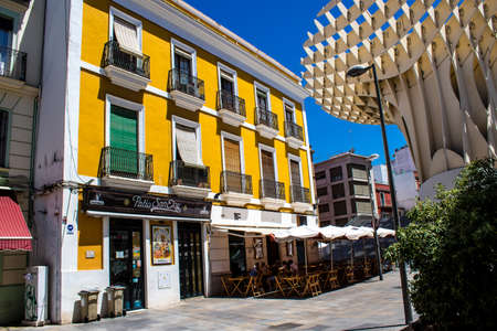 Seville, Spain - July 04, 2022 Cityscape and architecture of Seville, an emblematic city and the capital of the region of Andalusia, in the south of Spainのeditorial素材