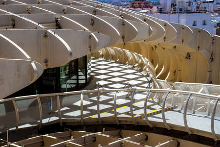 Seville, Spain - July 04, 2022 The Metropol Parasol, popularly linked to the name of Las Setas, is the largest wooden structure of the world, offering a panoramic view of the town of Sevilleのeditorial素材