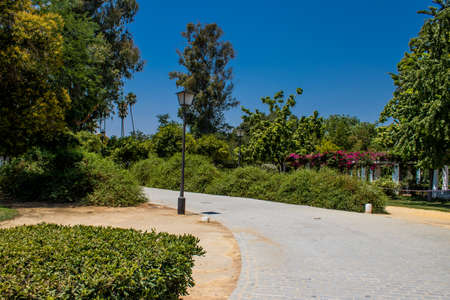 Seville, Spain - July 14, 2022 Maria Luisa Park is the first urban park and one of the green lungs...