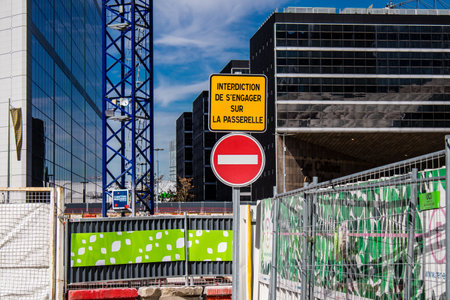 Paris, France - September 12, 2022 Cityscape and architecture of La Defense, a business district...